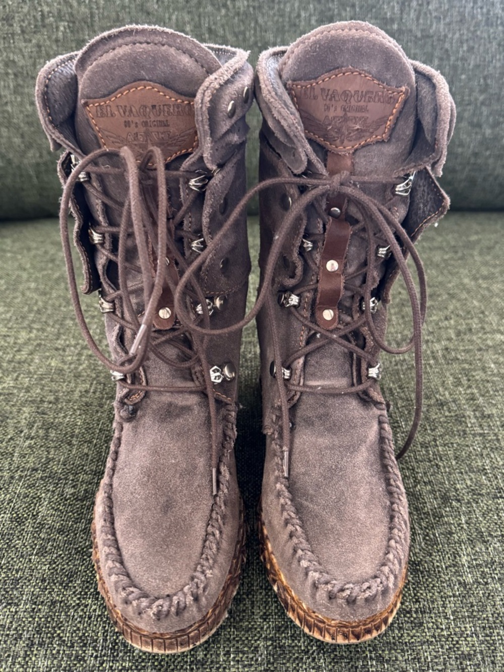 EUC 37 EL VAQUERO NIKILA SUEDE BOOTS 7-7.5 US - Picture 4 of 5